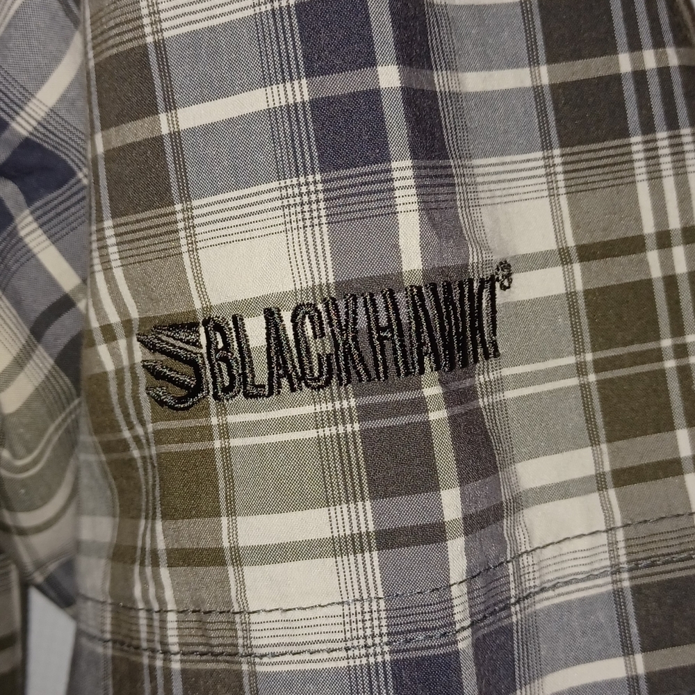 Black Hawk Warrior Wear Men's Plaid Vented Shirt  Size L Snap Buttons - Picture 11 of 11